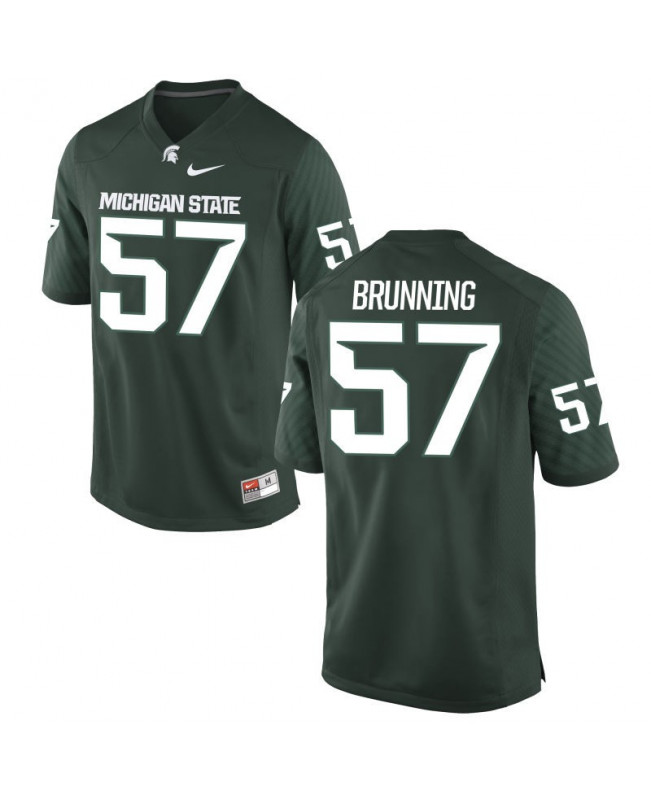 Men's Michigan State Spartans #57 Evan Brunning NCAA Nike Authentic Green College Stitched Football Jersey YH41O58ZD